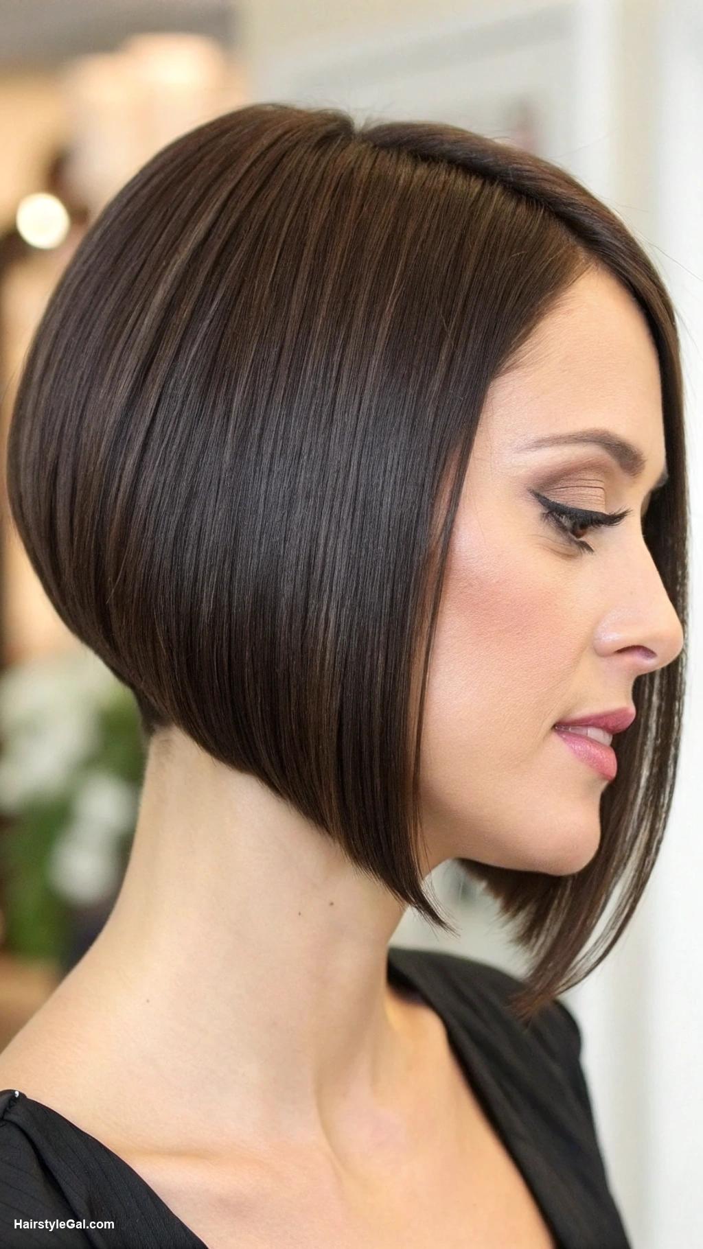 chubby face haircuts Asymmetrical Bob with Sleek Finish