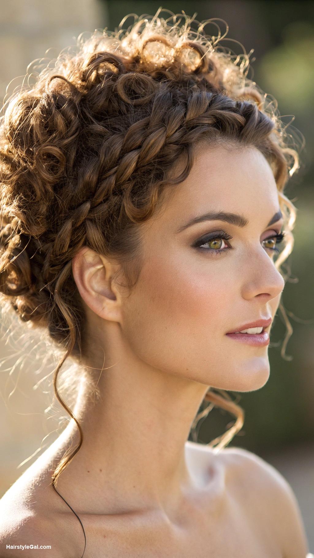 curly haircuts Curly updo with braids