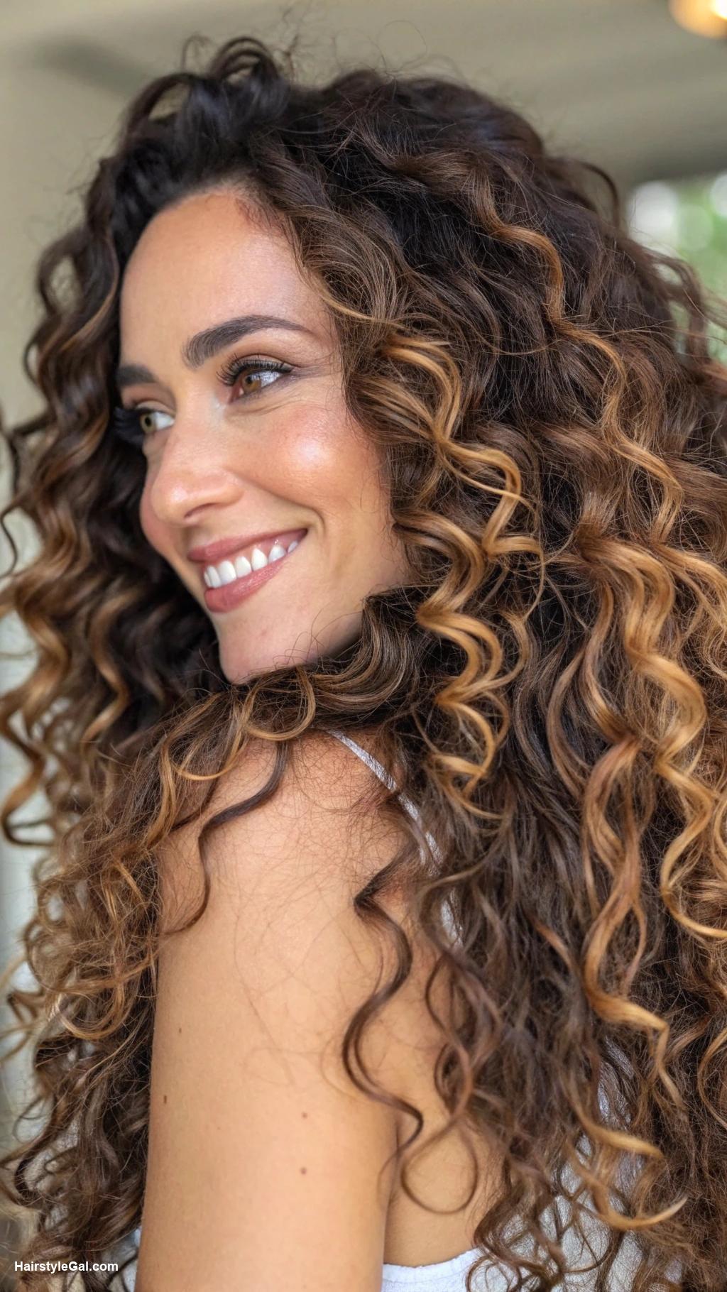 curly haircuts Long layers with bouncy curls