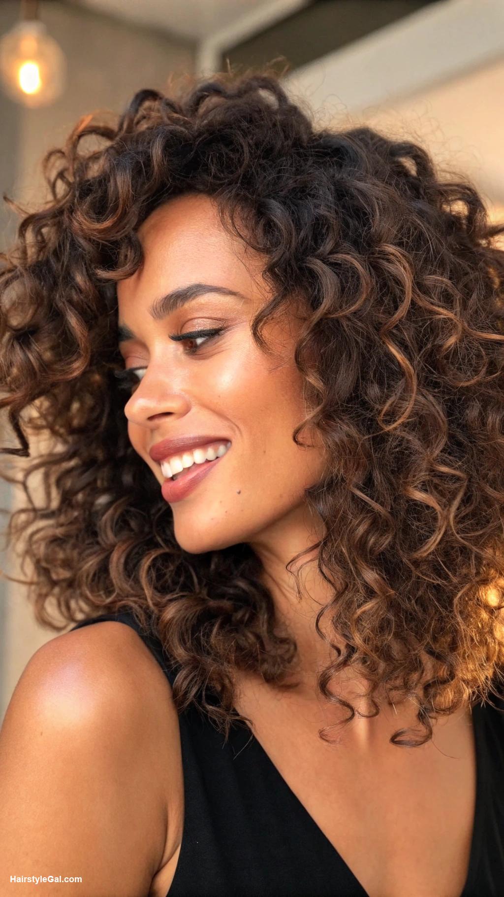 curly haircuts Mid length curly lob
