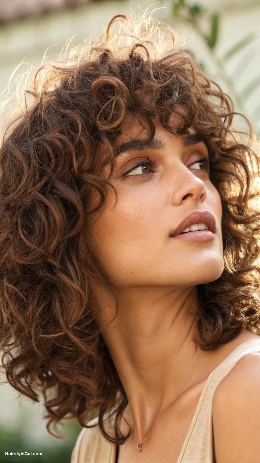 curly haircuts Shoulder length shaggy curls