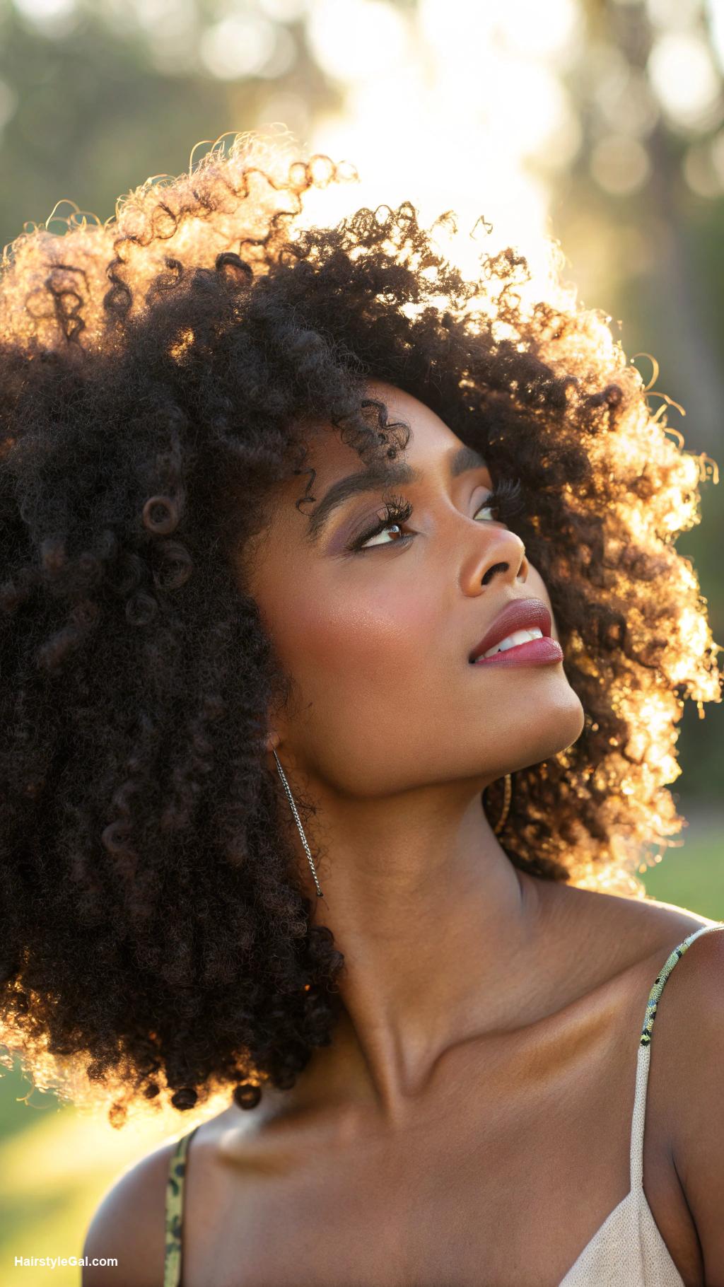 curly haircuts Voluminous afro with defined curls