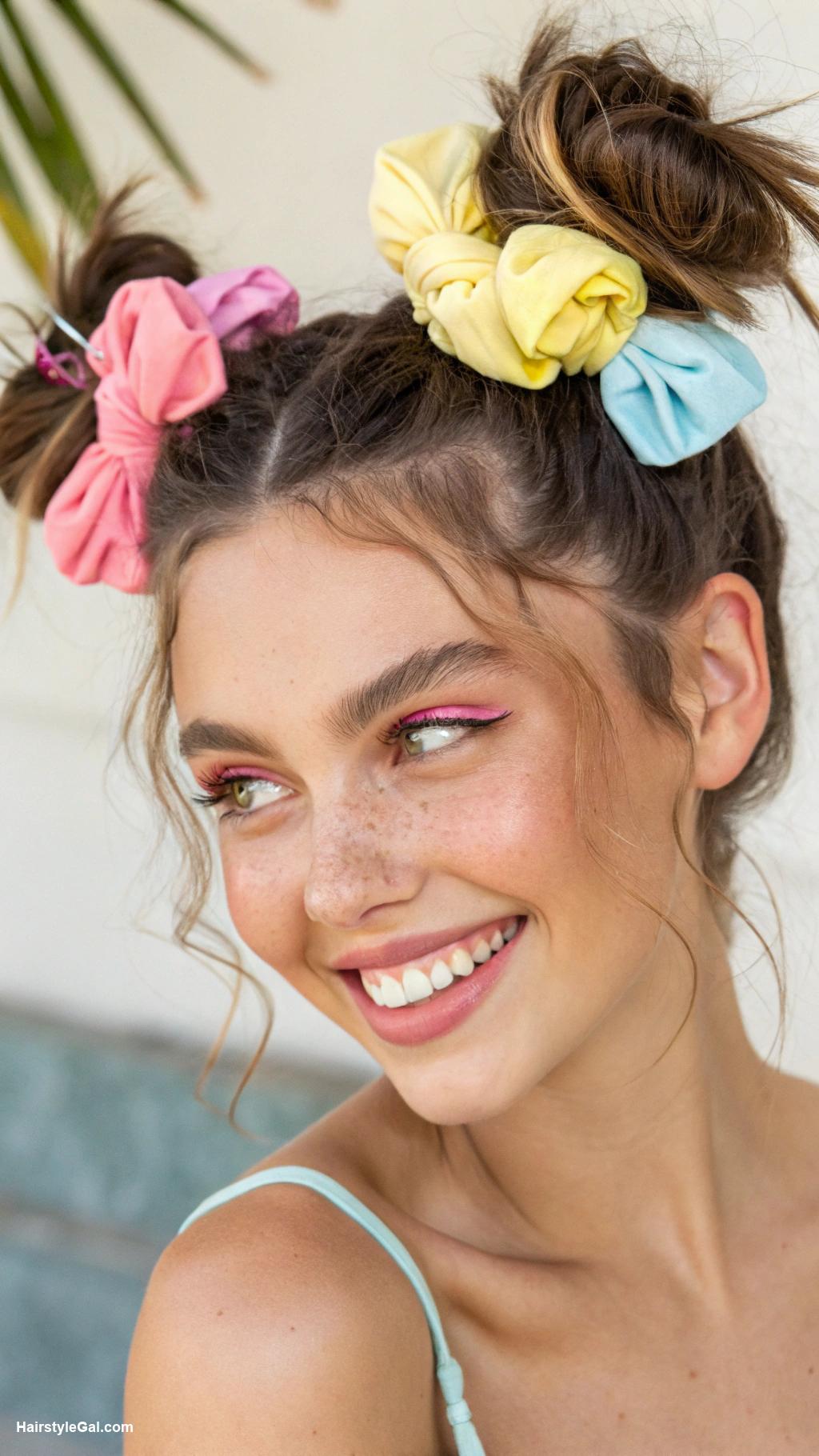 cute hairstyles Playful pigtails with scrunchies