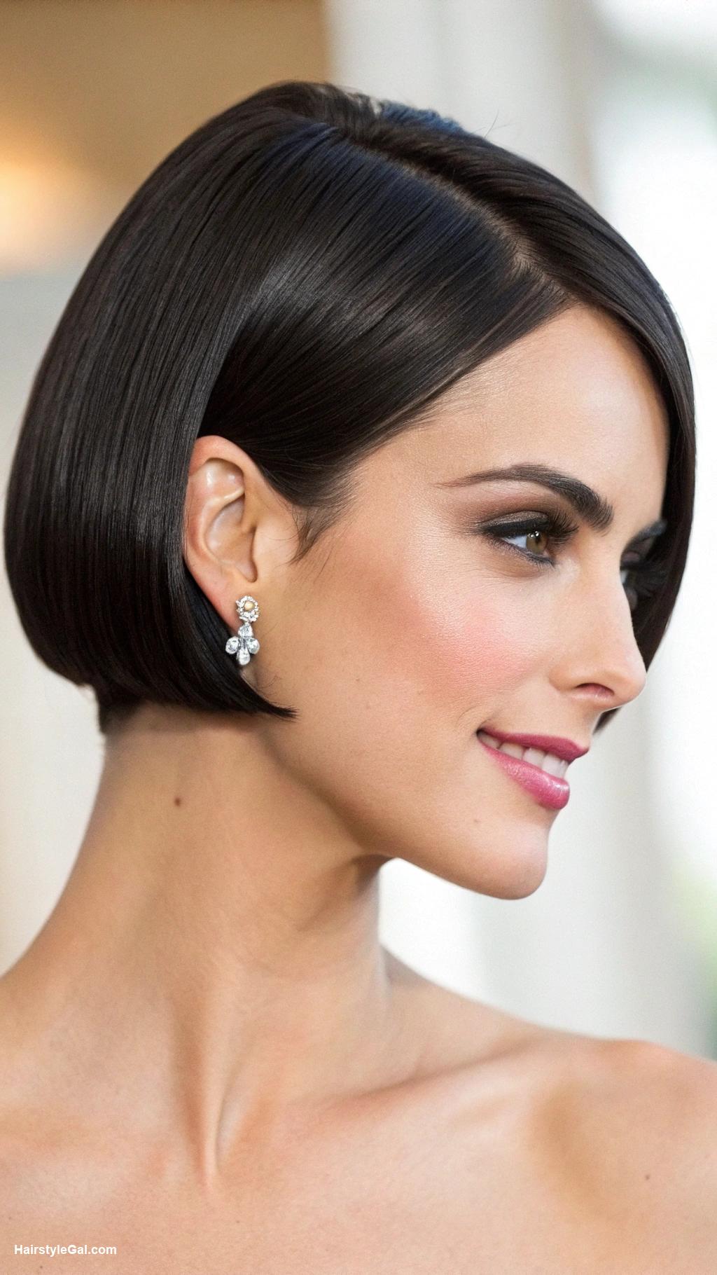 cute hairstyles Sleek bob with side part