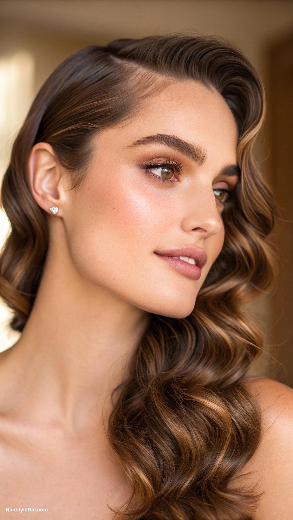 hairstyles for thin hair Side Part with Soft Curls