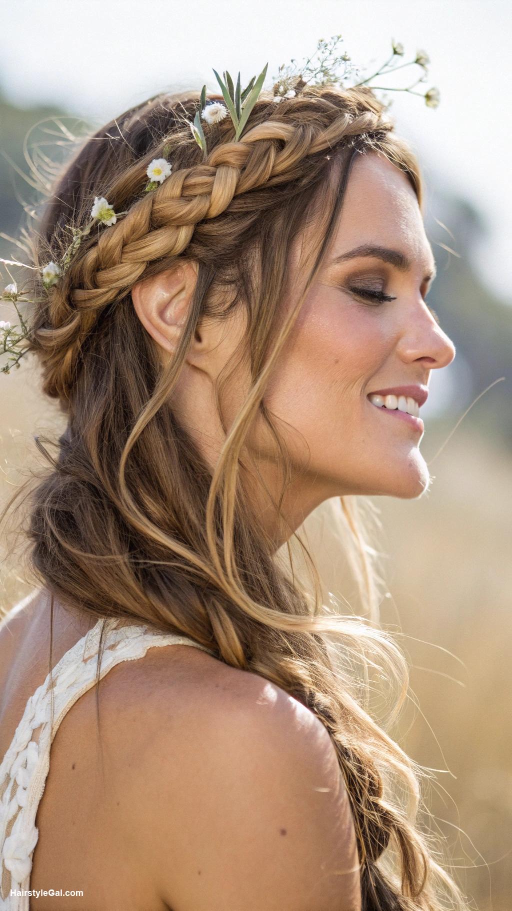 long haircuts Bohemian Braided Crown
