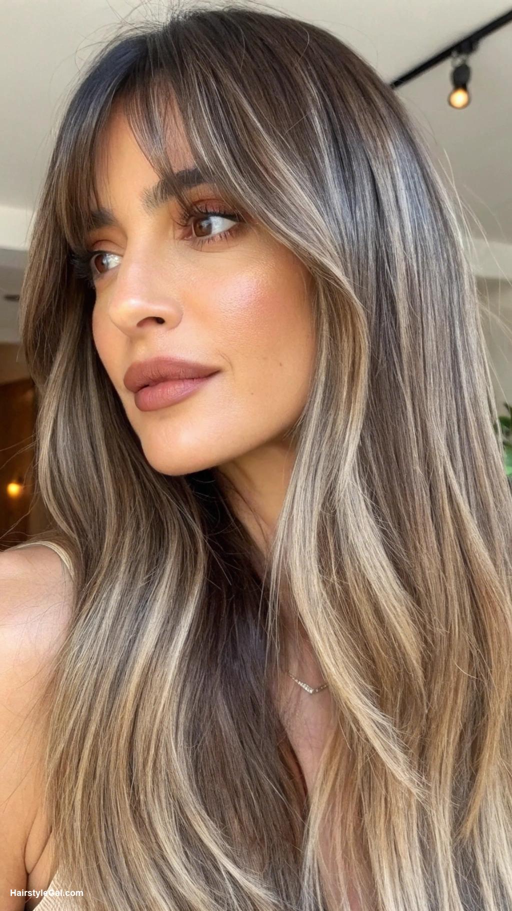 long haircuts Textured Curtain Bangs