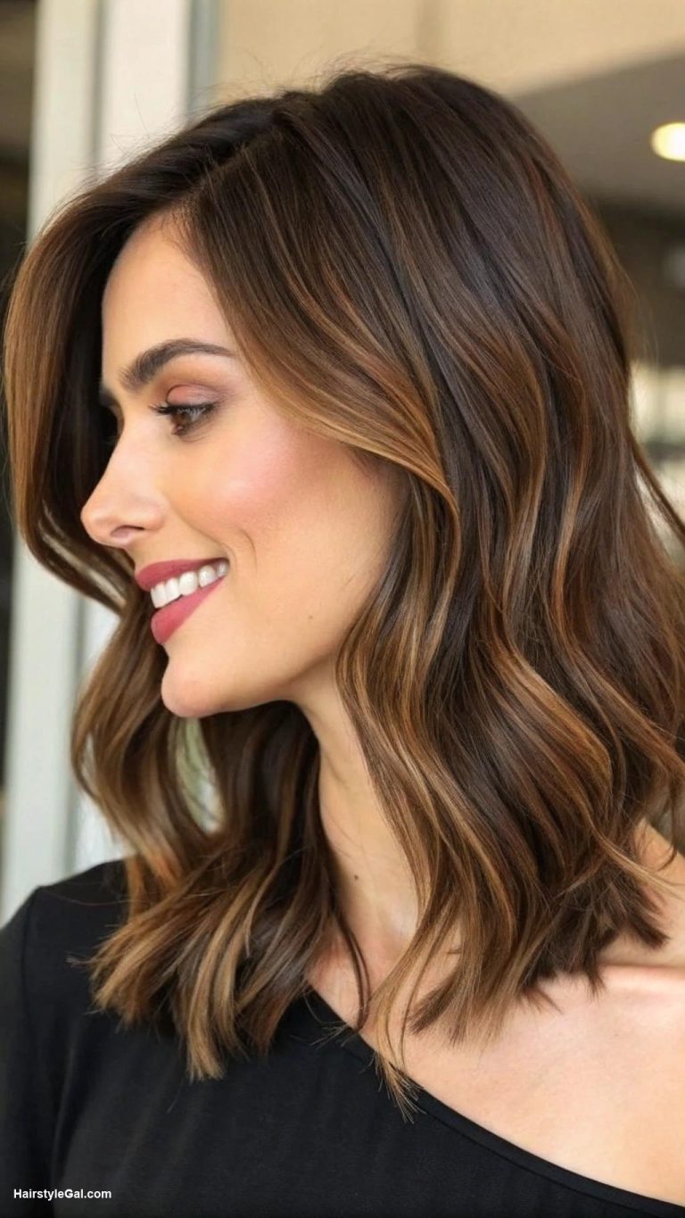 medium length haircut Classic lob with side part