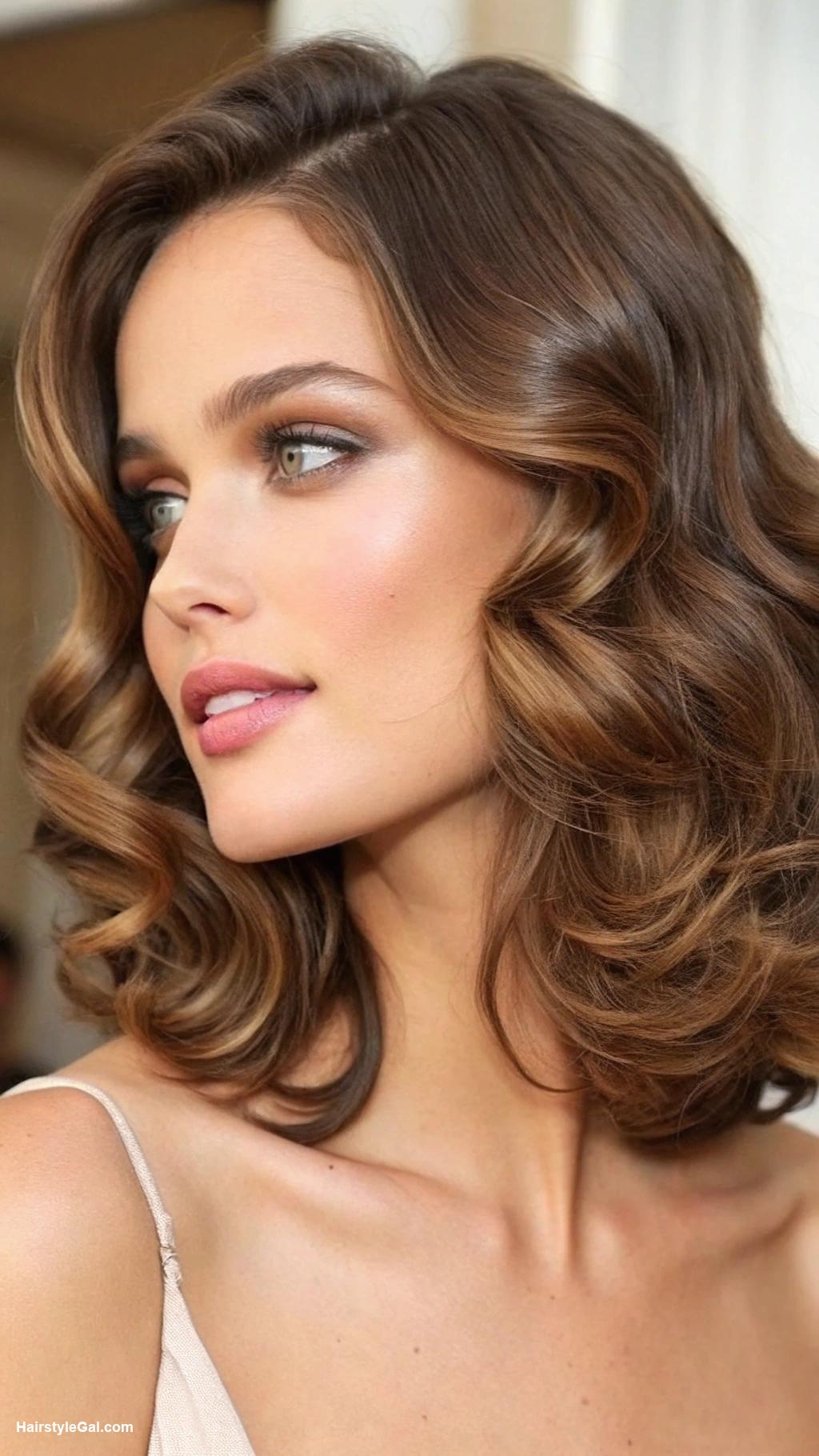medium length haircut Long bob with soft curls