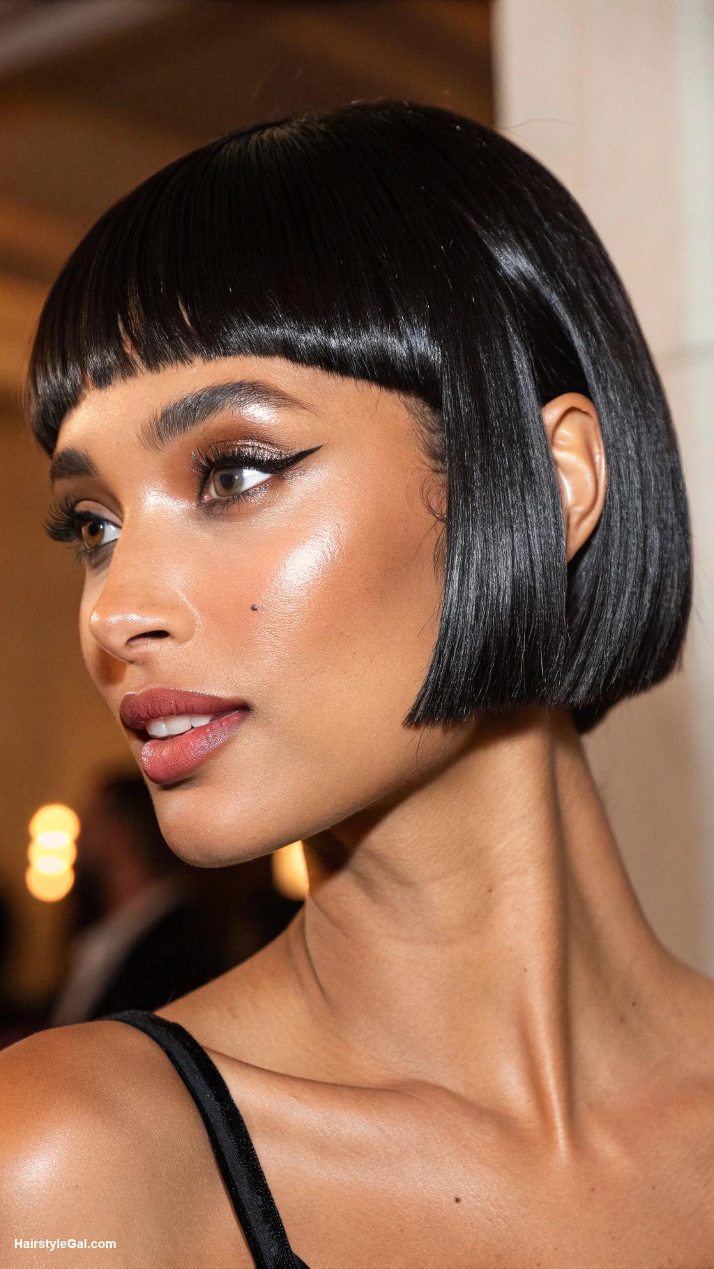 short haircuts Bold Side Part Bob