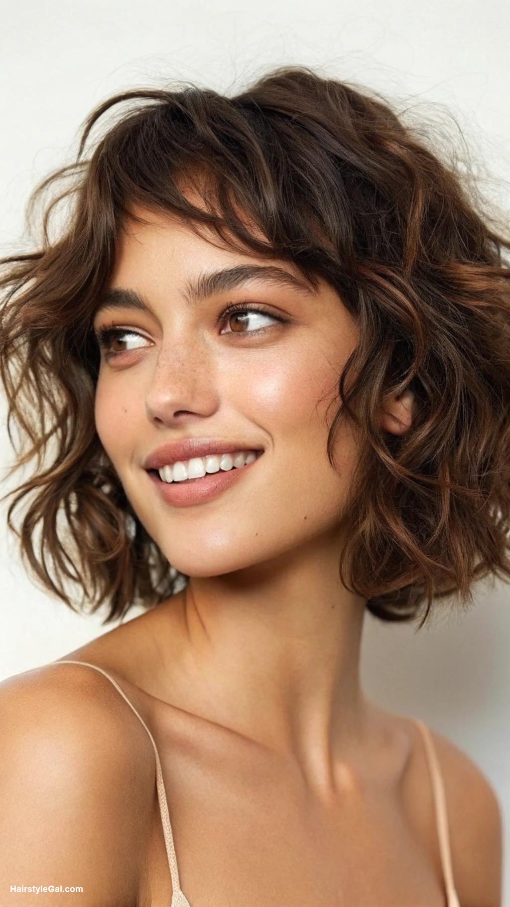 short haircuts Messy Bob with Waves