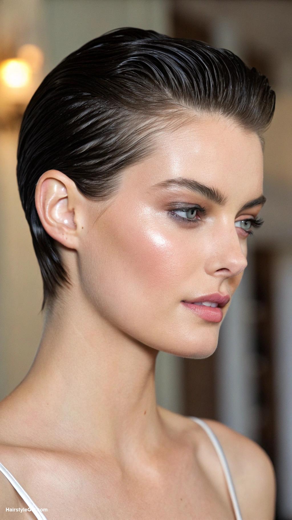 short haircuts Slicked Back Pixie