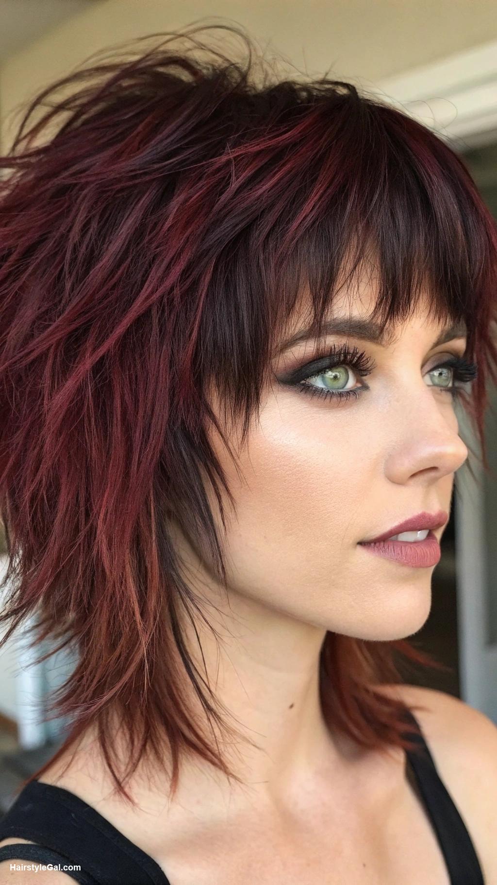 short shaggy hair Edgy Shag with Angled Layers