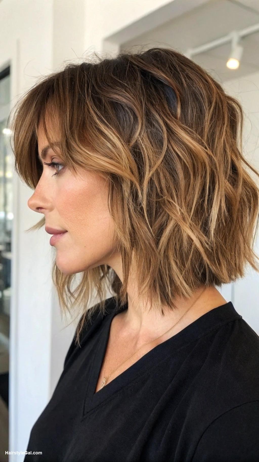 short shaggy hair Messy Shag with Undercut