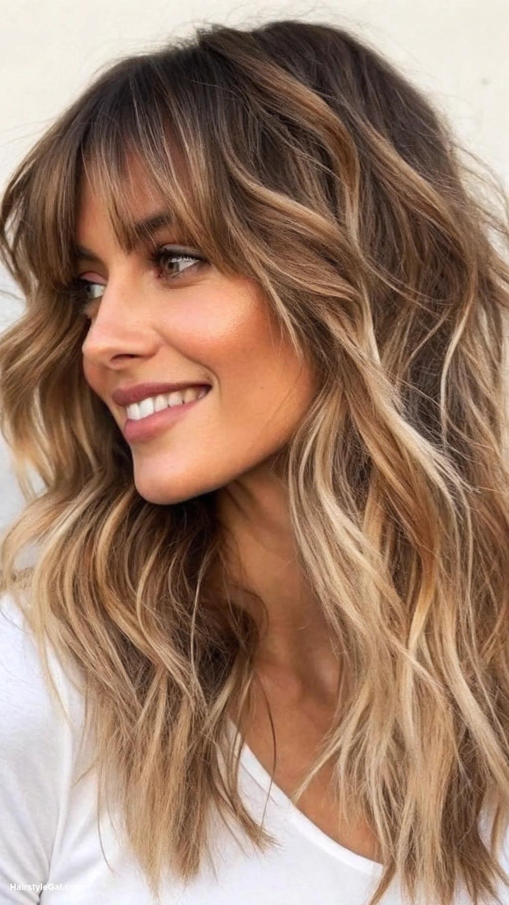 short shaggy hair Wavy Shag with Light Layers