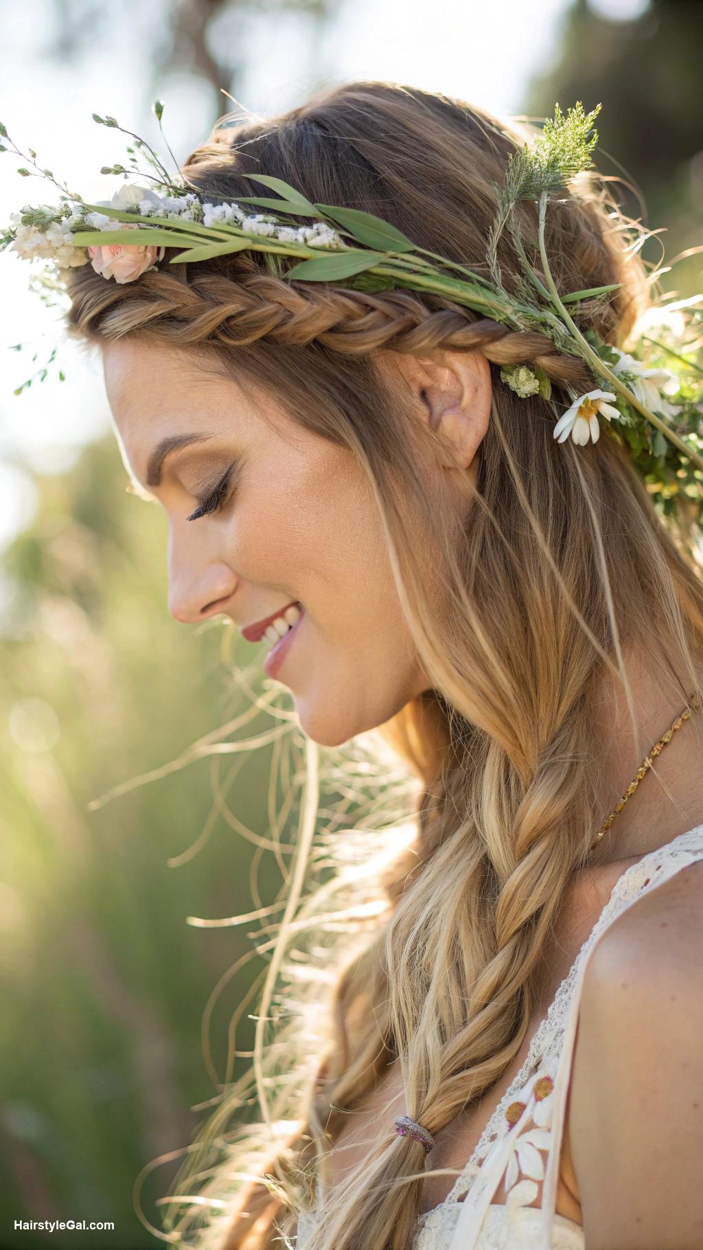 summer hair ideas Braided crown for a boho look