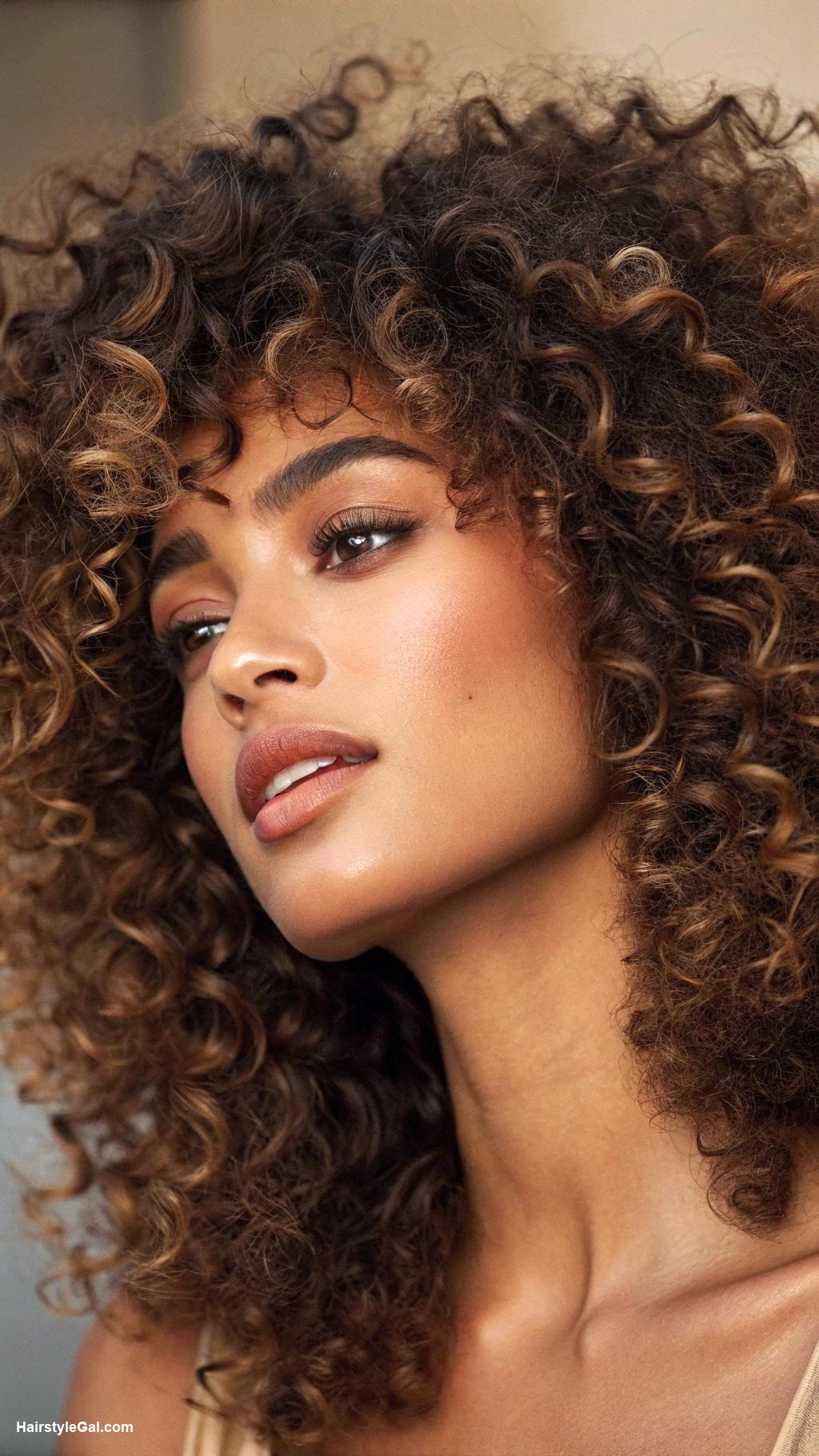 thick hairstyles Curly fringe with layered locks