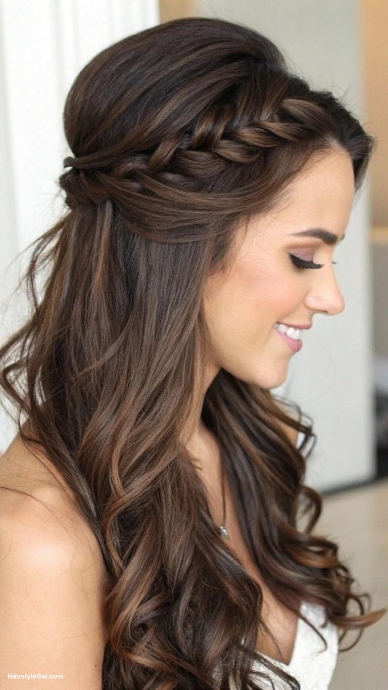 thick hairstyles Half up half down twist