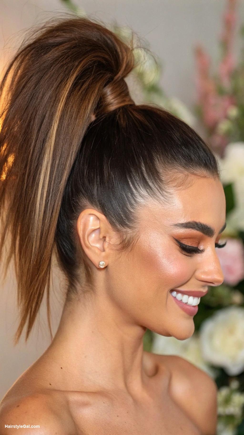 thick hairstyles High ponytail with teased roots