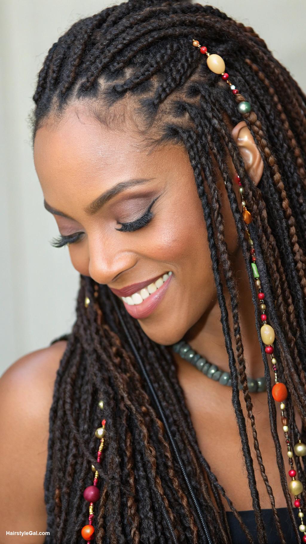 thick hairstyles Long braids with texture