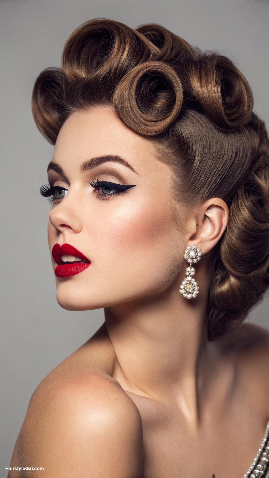 thick hairstyles Vintage pin up rolls