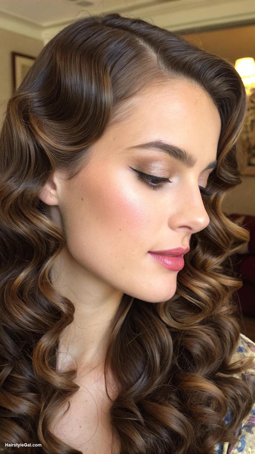 wavy hairstyles Pin curled waves for volume