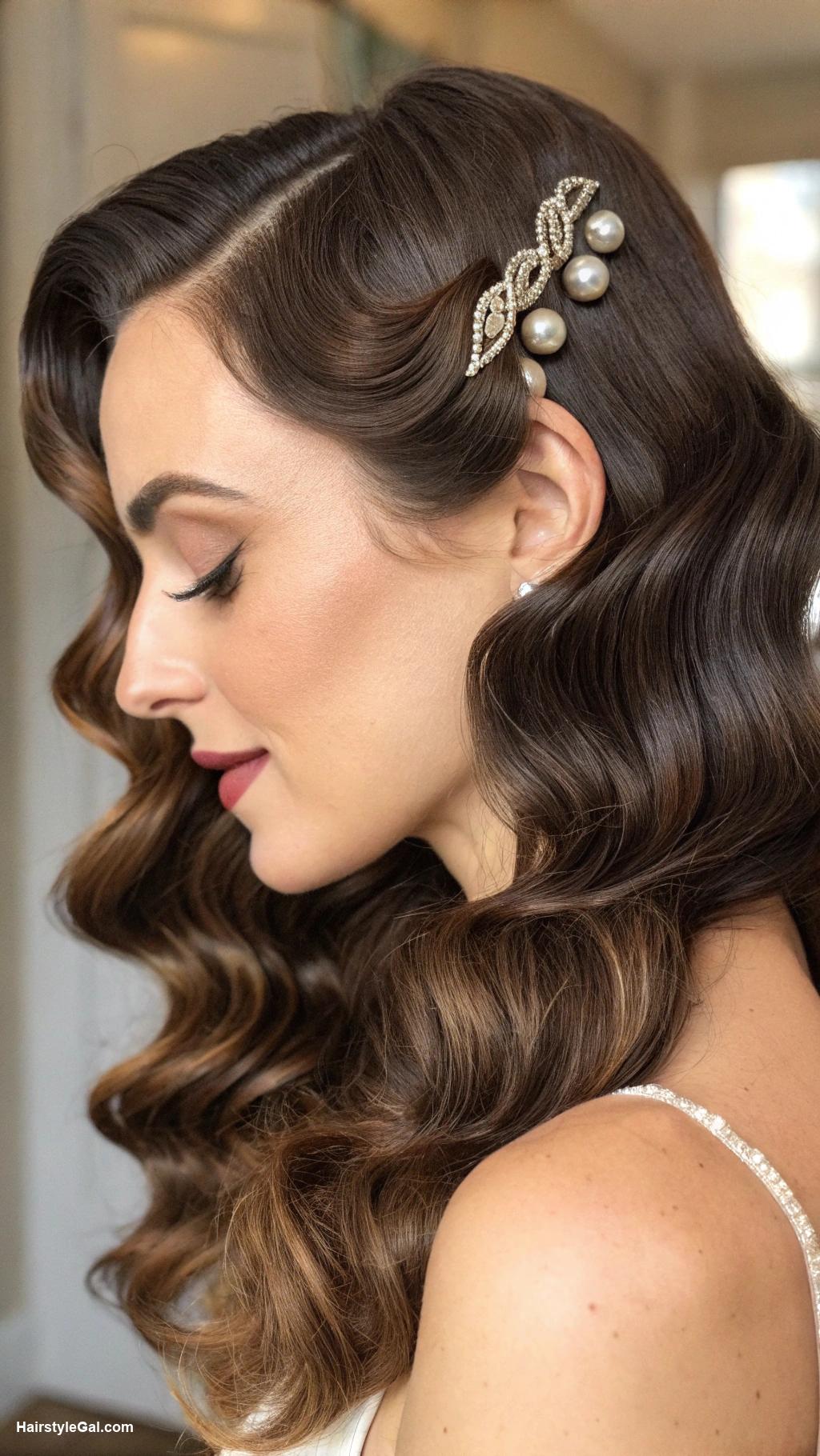 1920s hairstyles Side Parted Waves