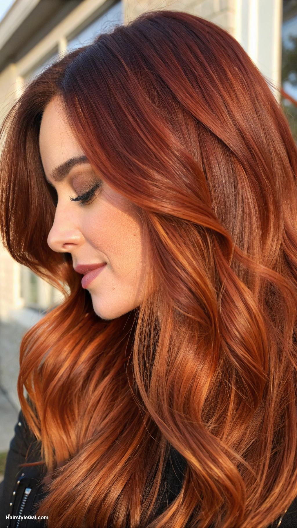 balayage hair Copper balayage on auburn hair
