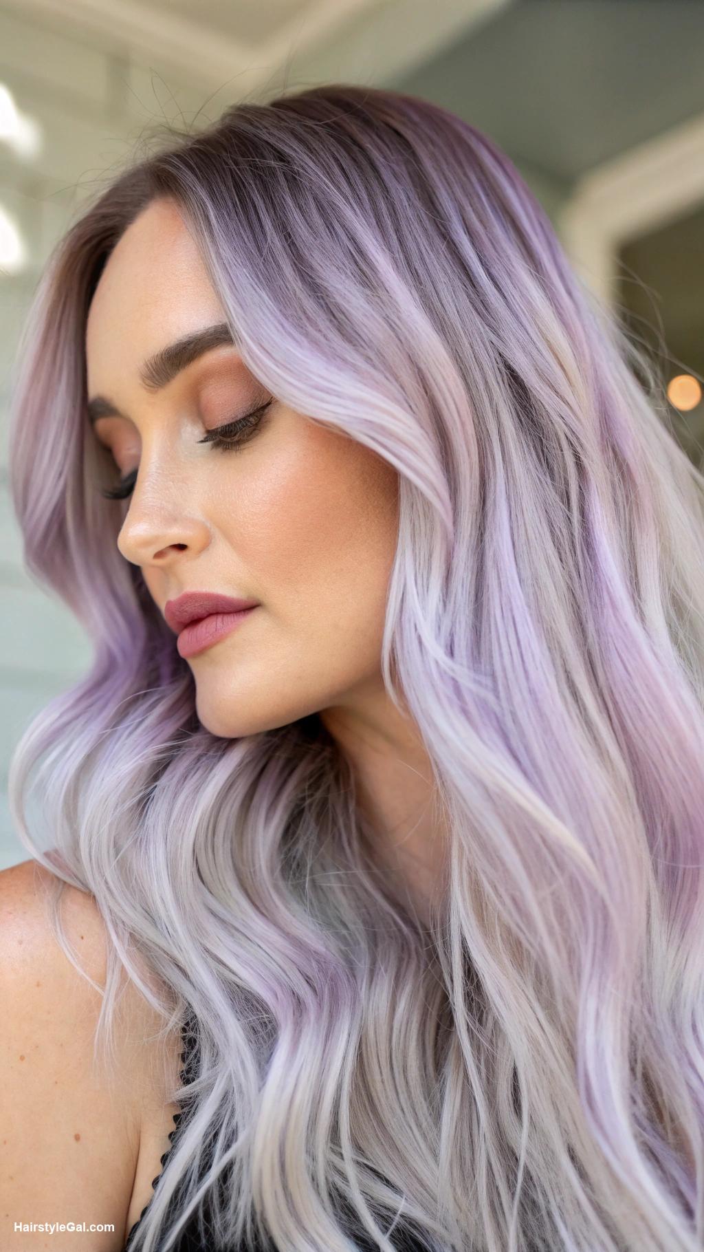 balayage hair Pastel lavender balayage