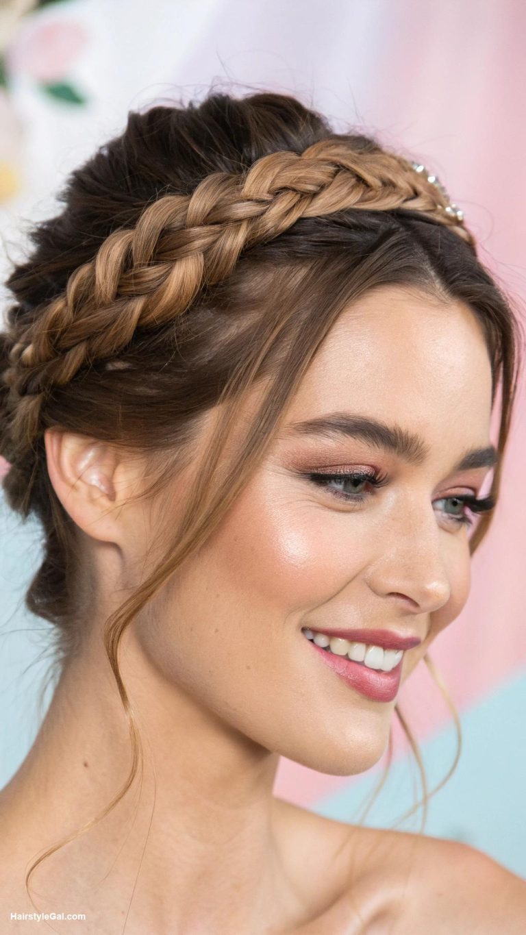 birthday party hairstyles Braided crown for elegant look