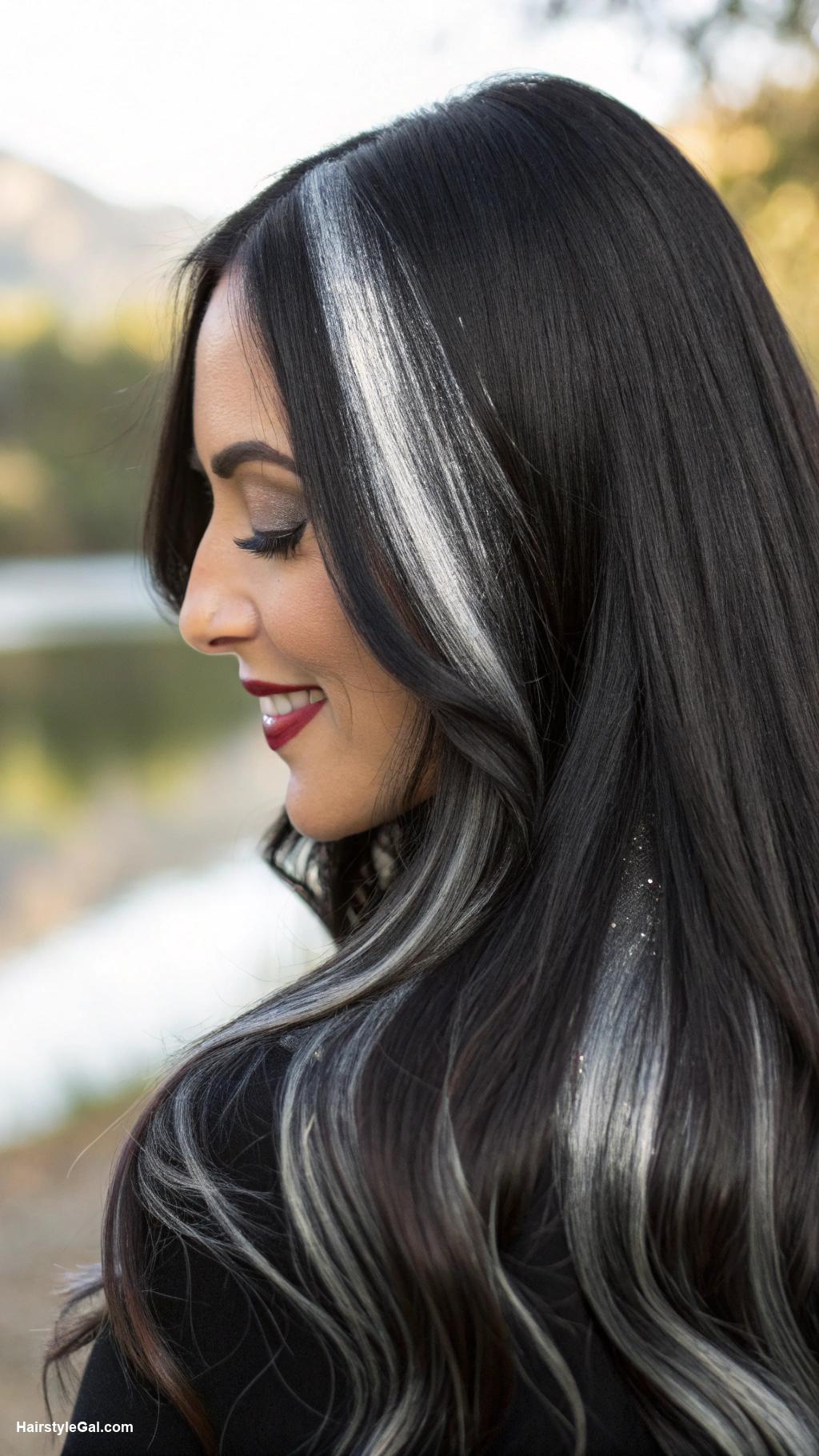 black hair shades Ethereal Silver Tones