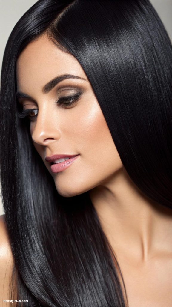 black hair shades Sleek Jet Black