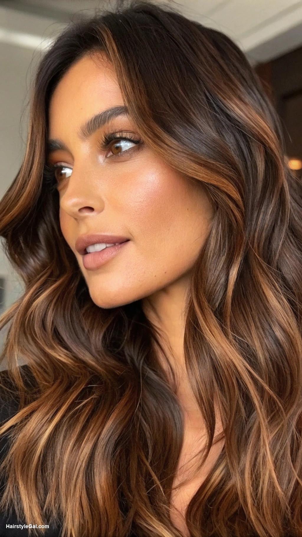 brown hair colors Honey Brown Balayage