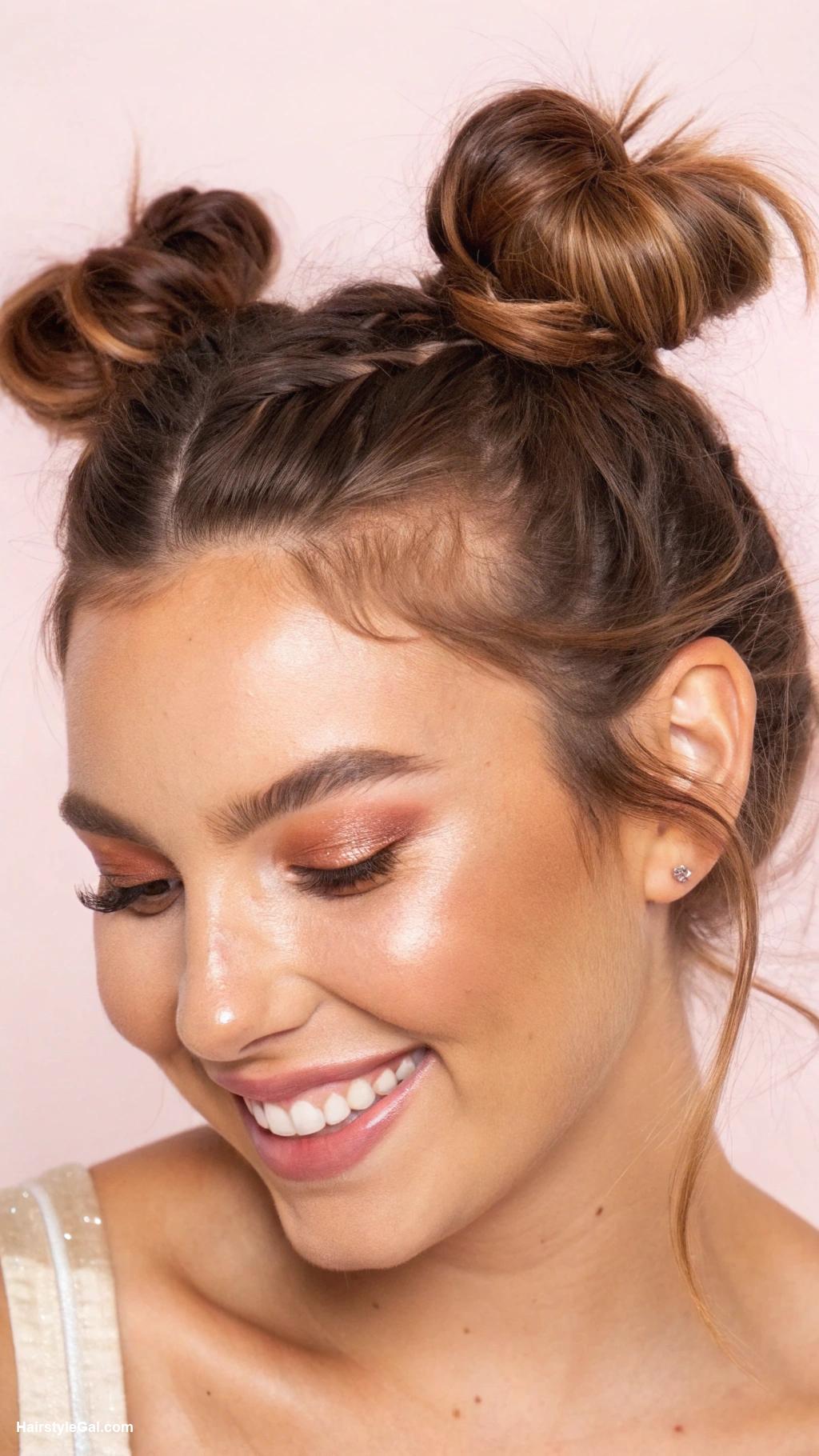 bun hairstyles Double buns for a playful look