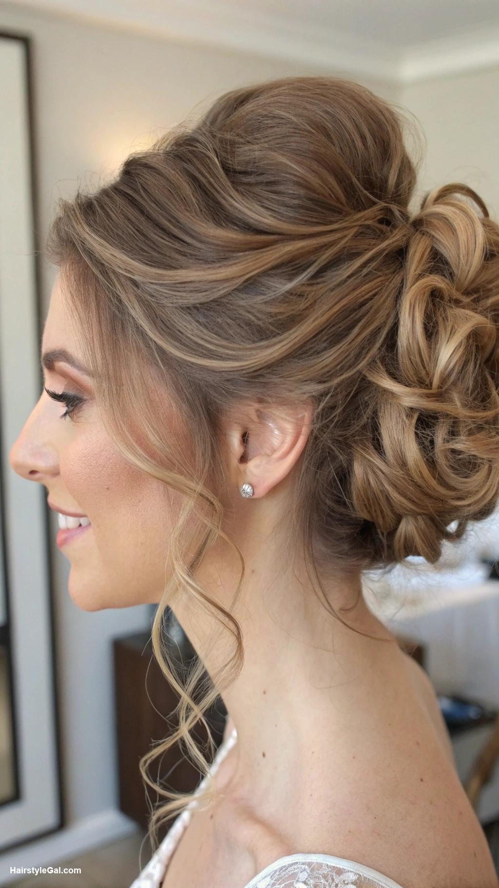 bun hairstyles Textured bun with curls
