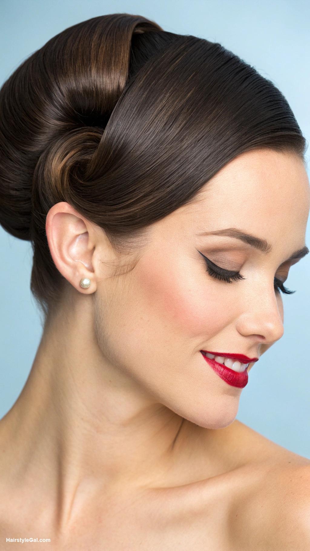 bun hairstyles Vintage inspired rolled bun