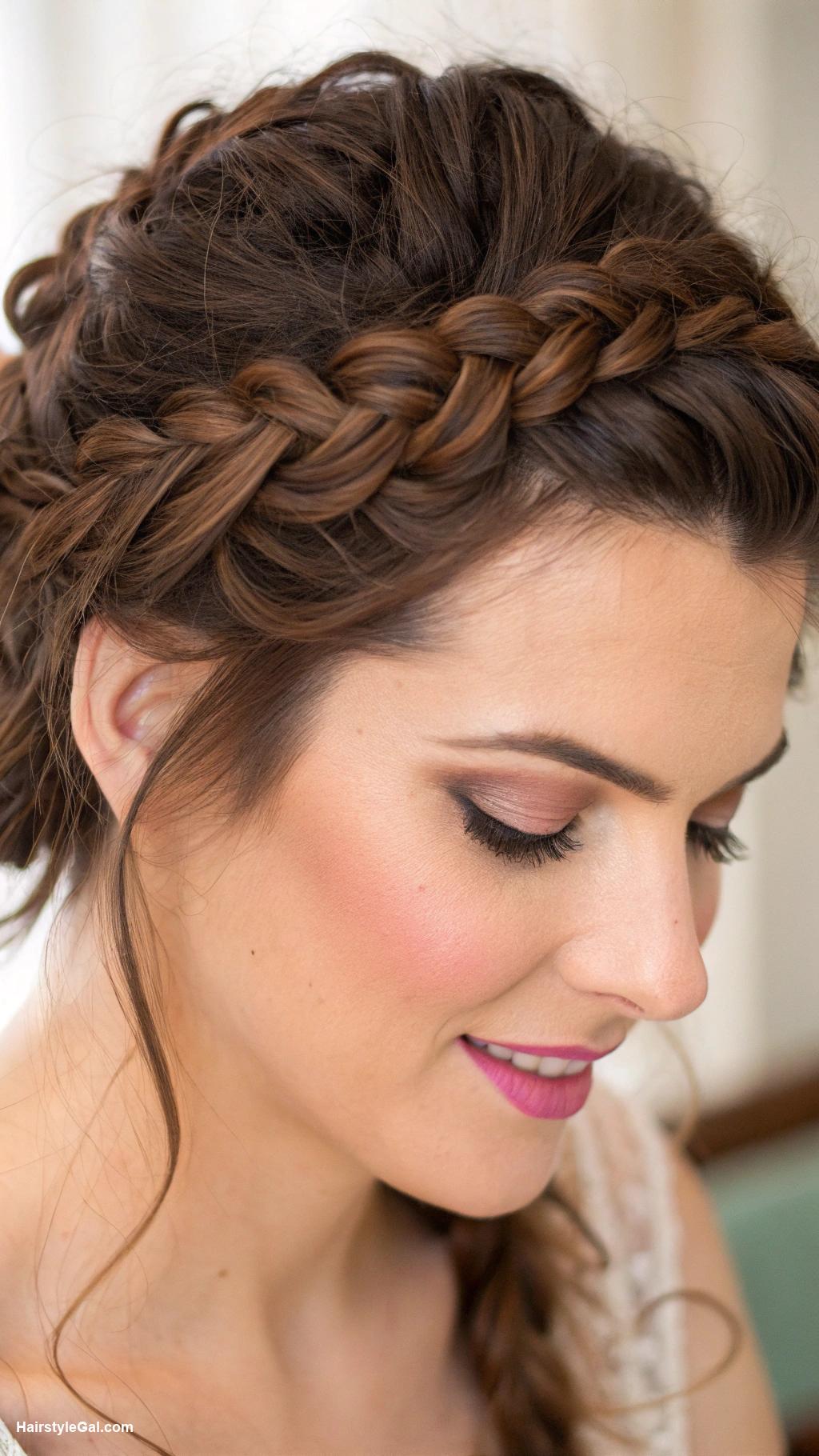 classy work hairstyles Braided crown