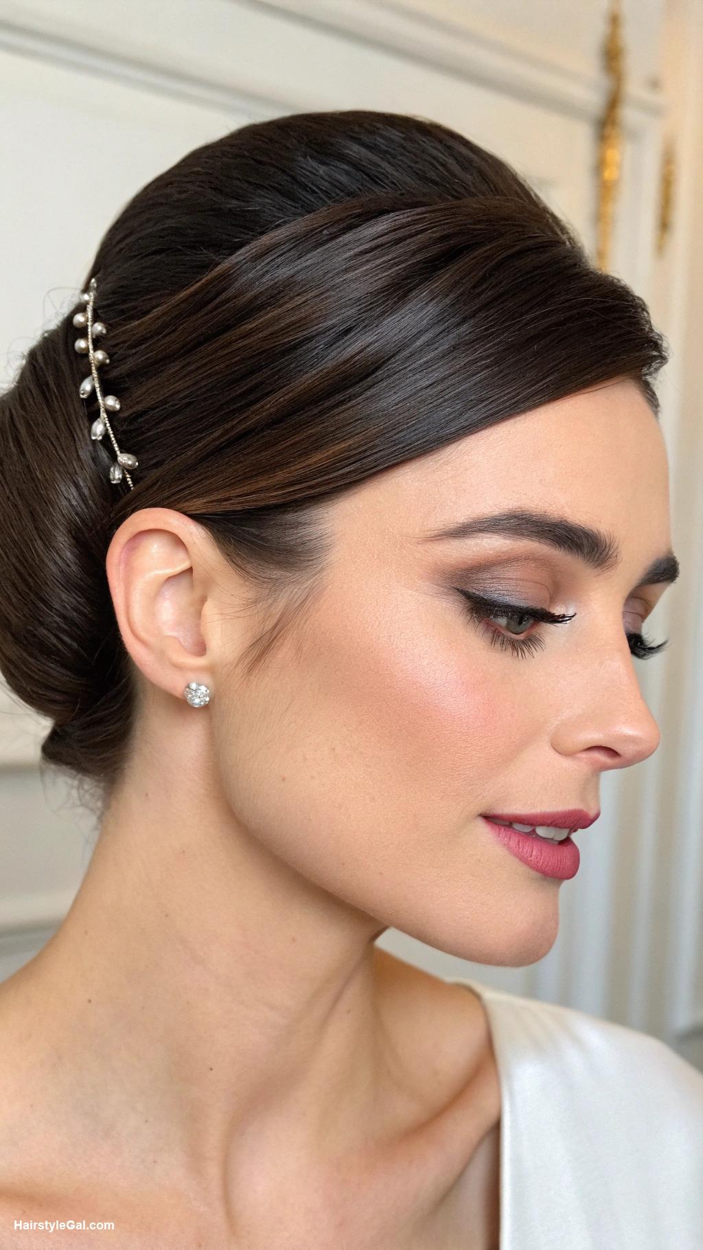 classy work hairstyles Classic French twist