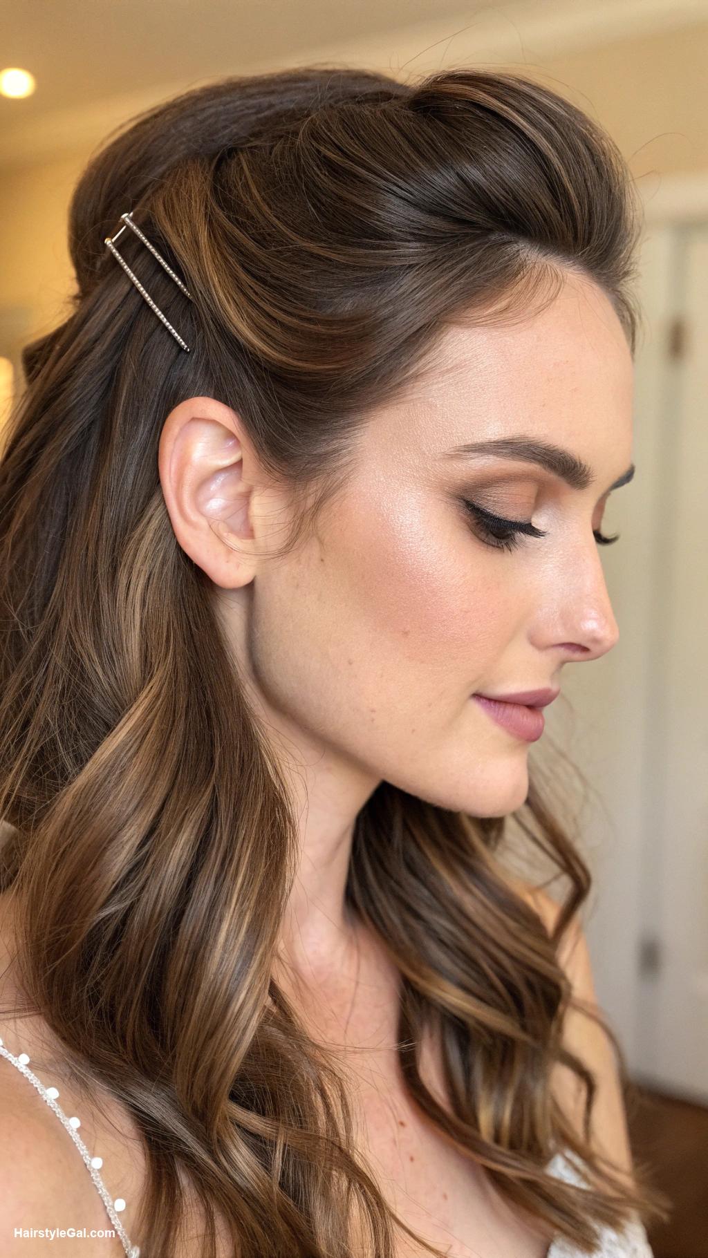 classy work hairstyles Half up half down