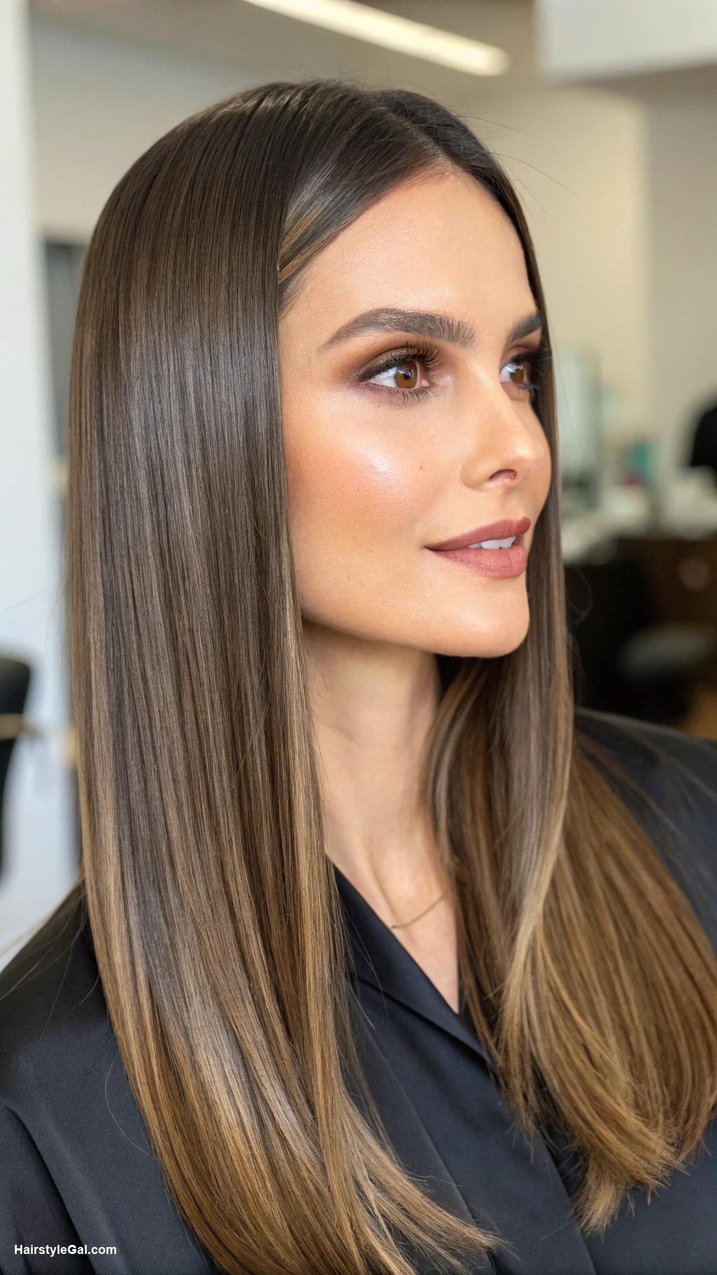 classy work hairstyles Polished straight hair