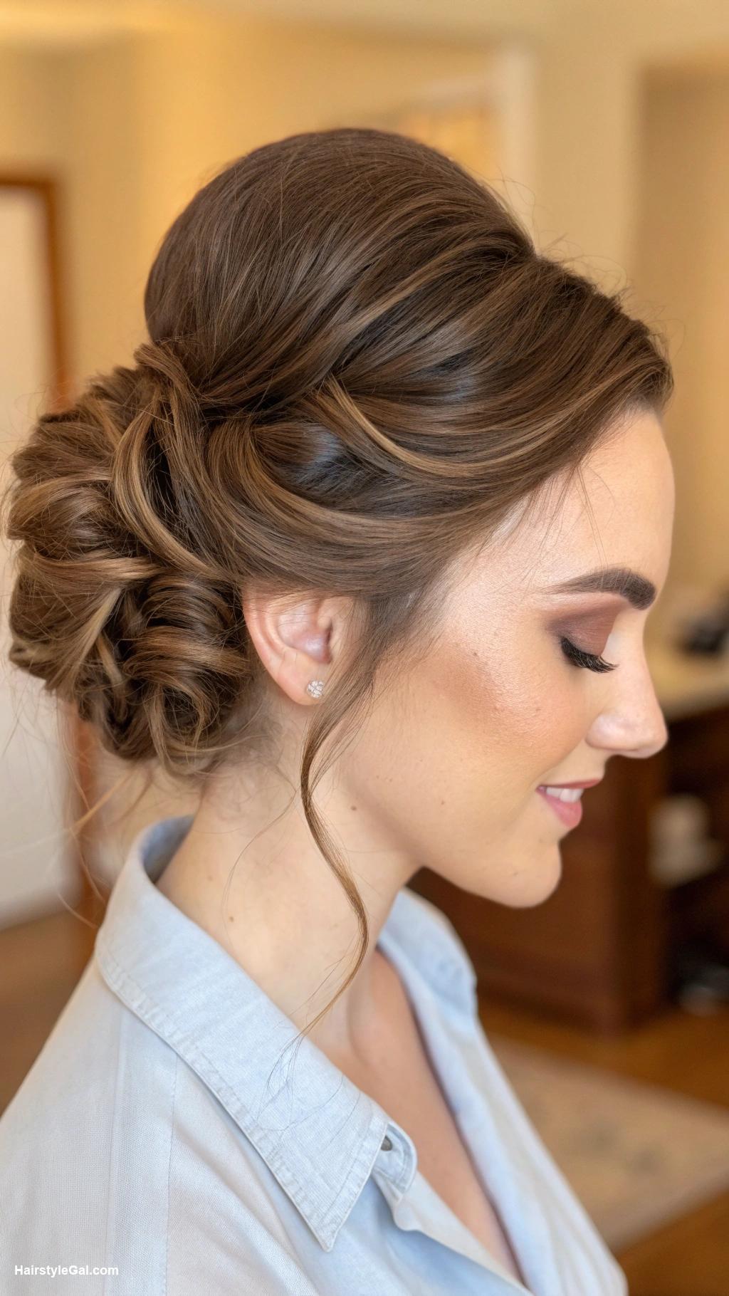 classy work hairstyles Textured low bun