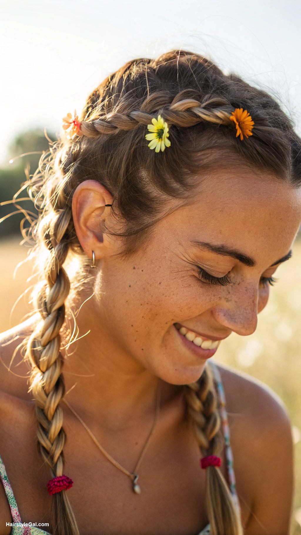 easy summer hairstyles Double braids for a playful look