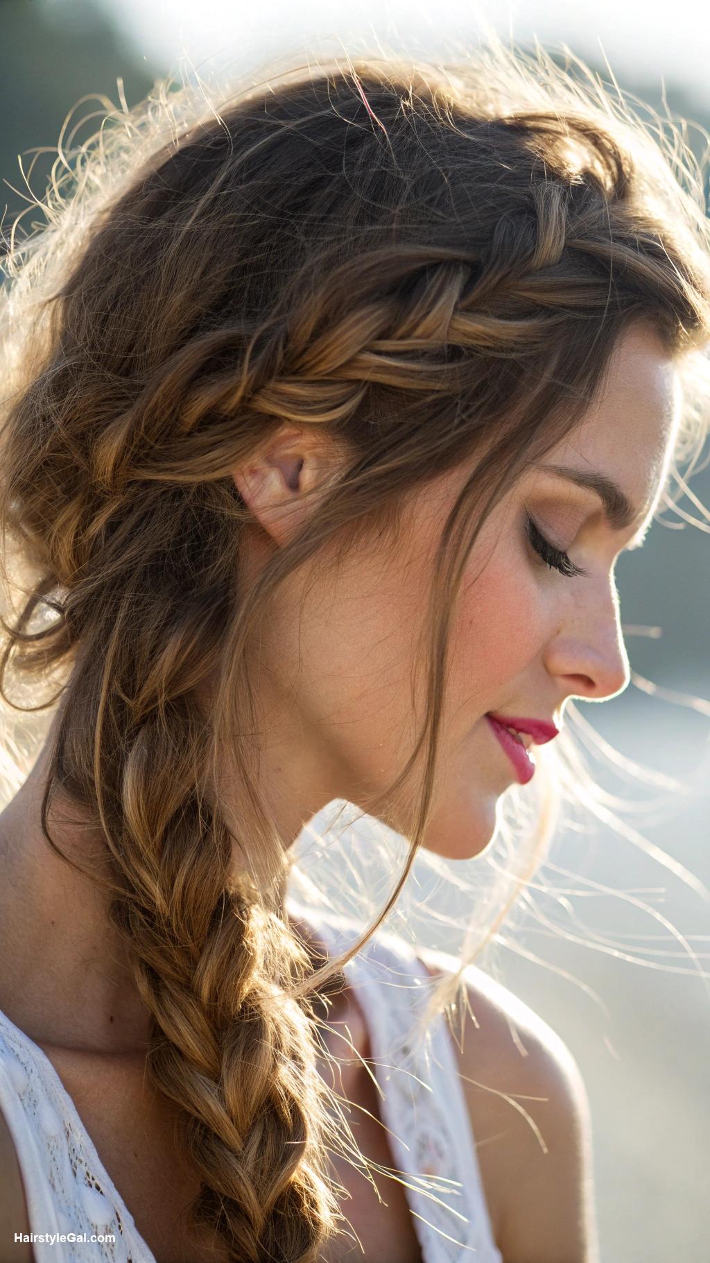 easy summer hairstyles Messy side braid for a casual vibe