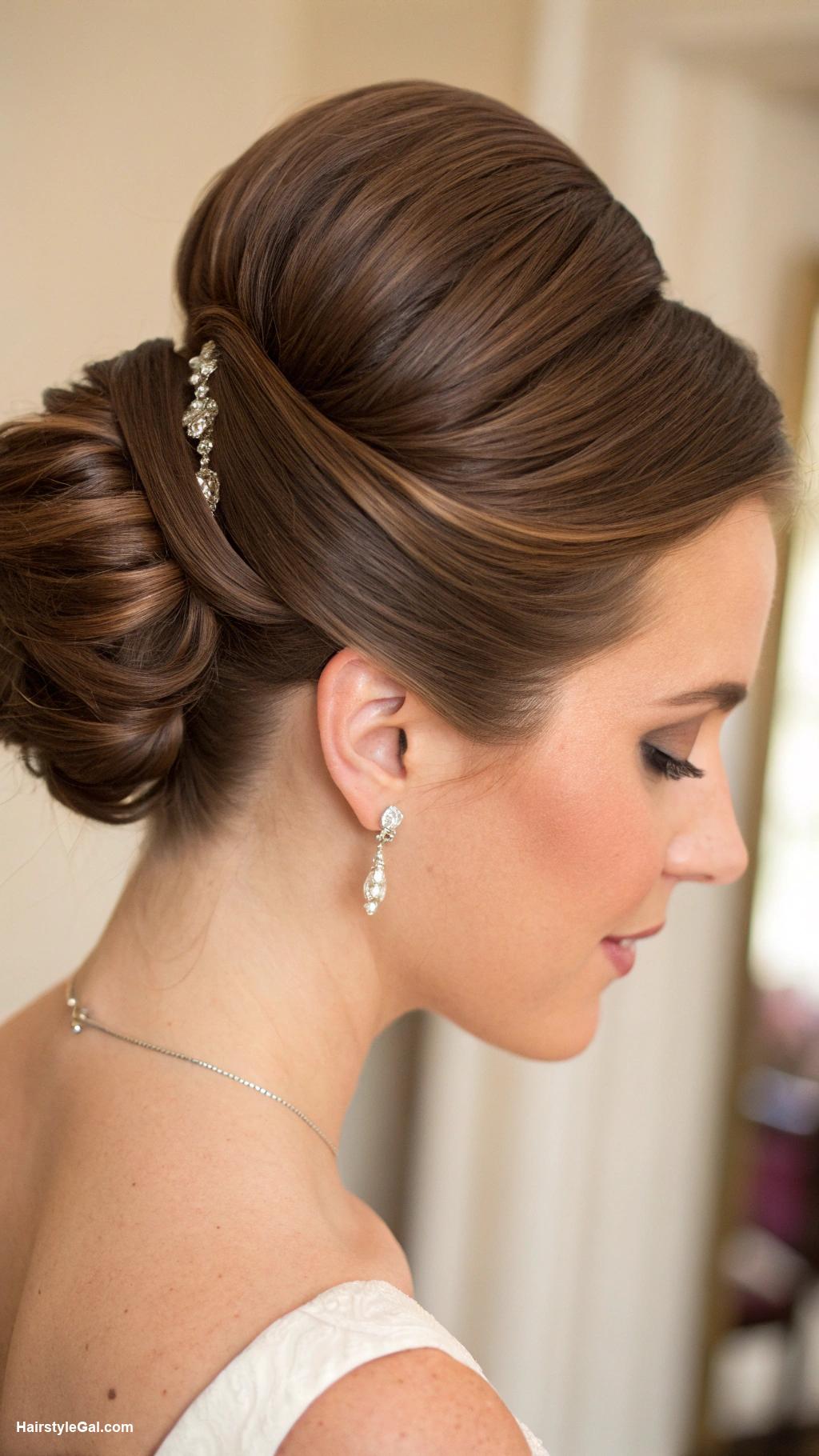 formal hairstyles Classic French twist updo