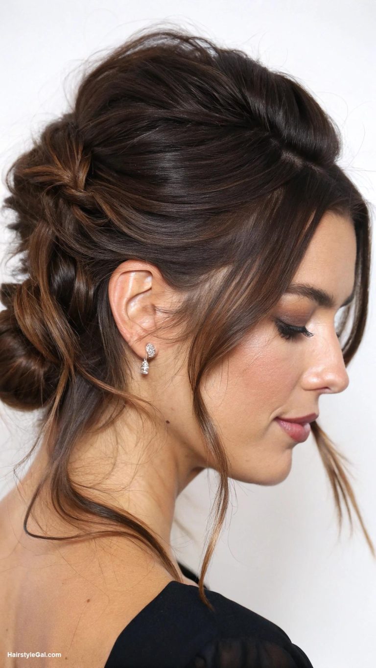 formal hairstyles Modern twisted half bun