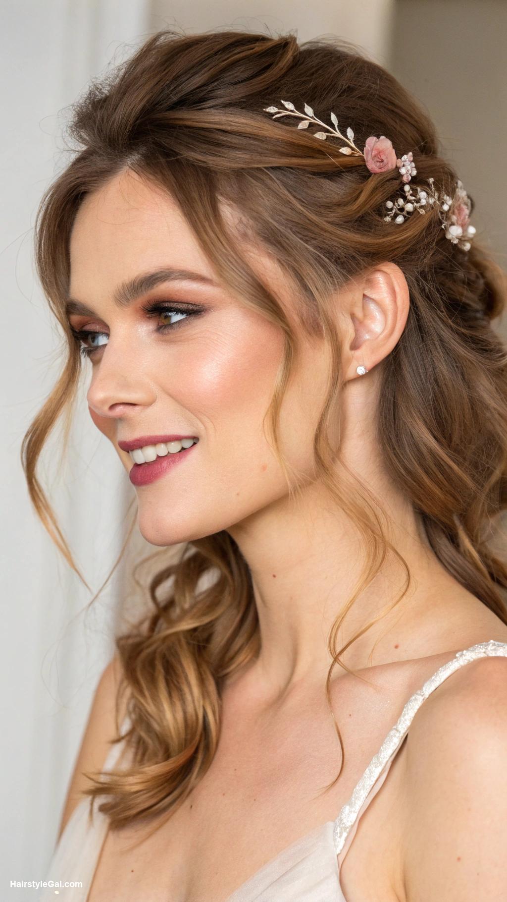 formal hairstyles Romantic half up half down