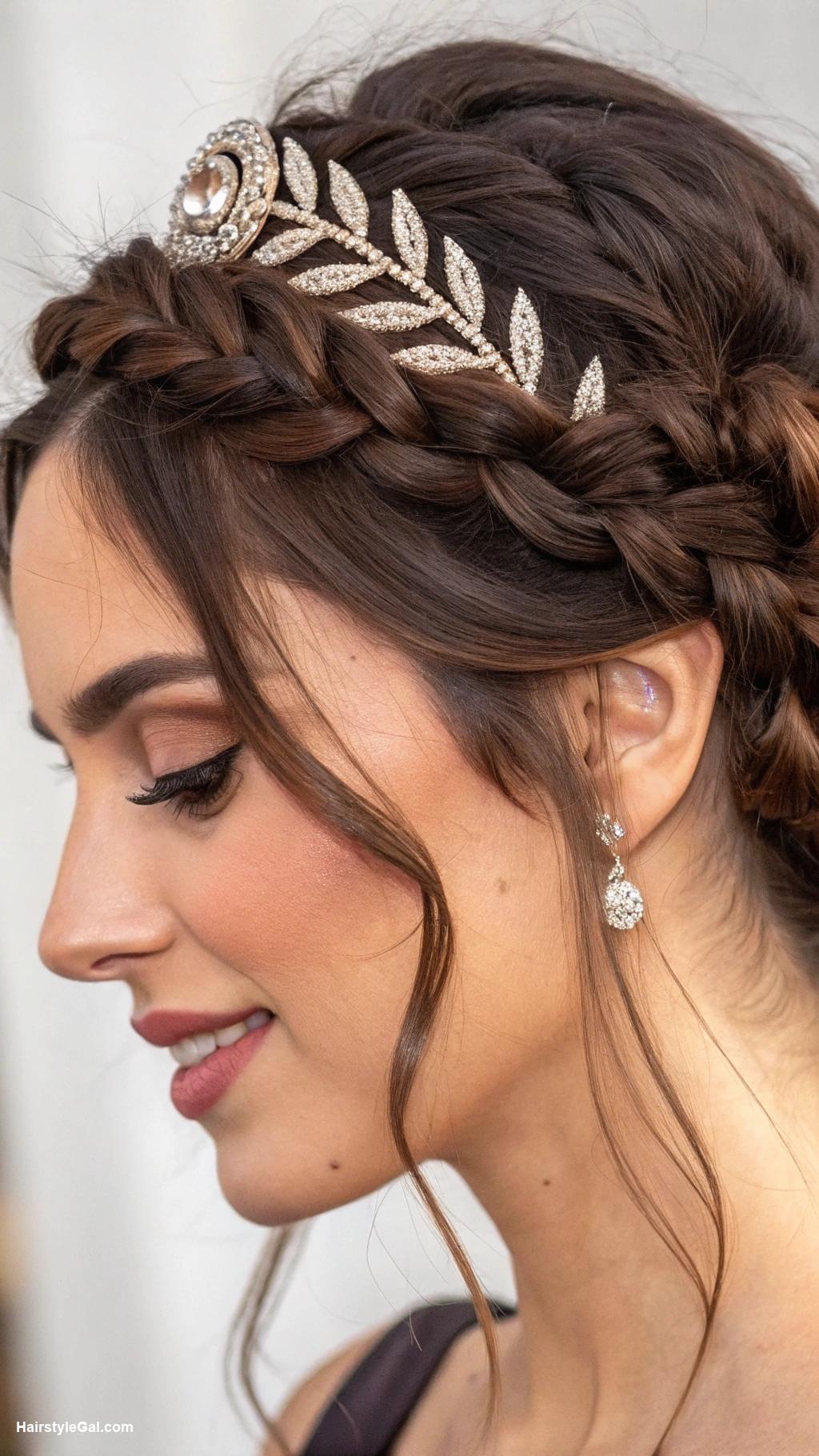 hair claw hairstyles Braided crown with hair claw