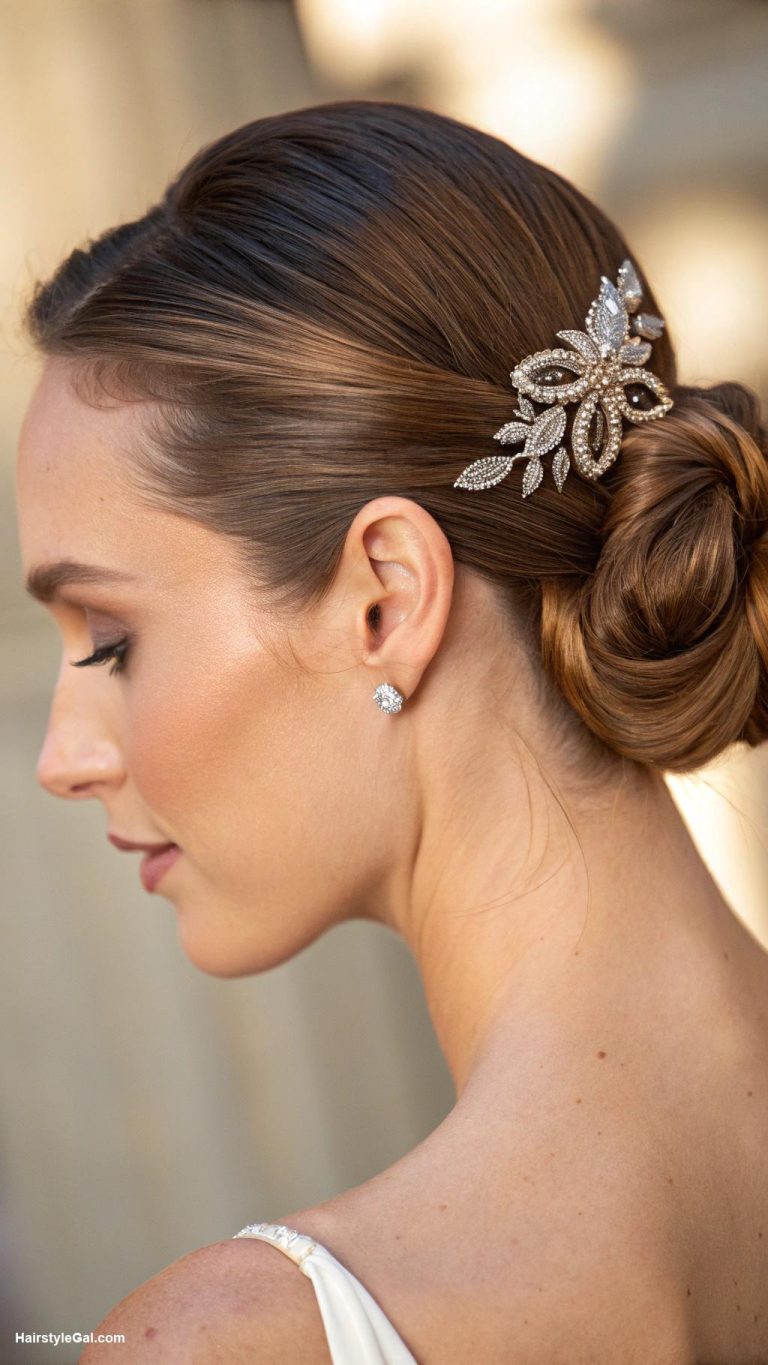 hair claw hairstyles Chignon with decorative claw