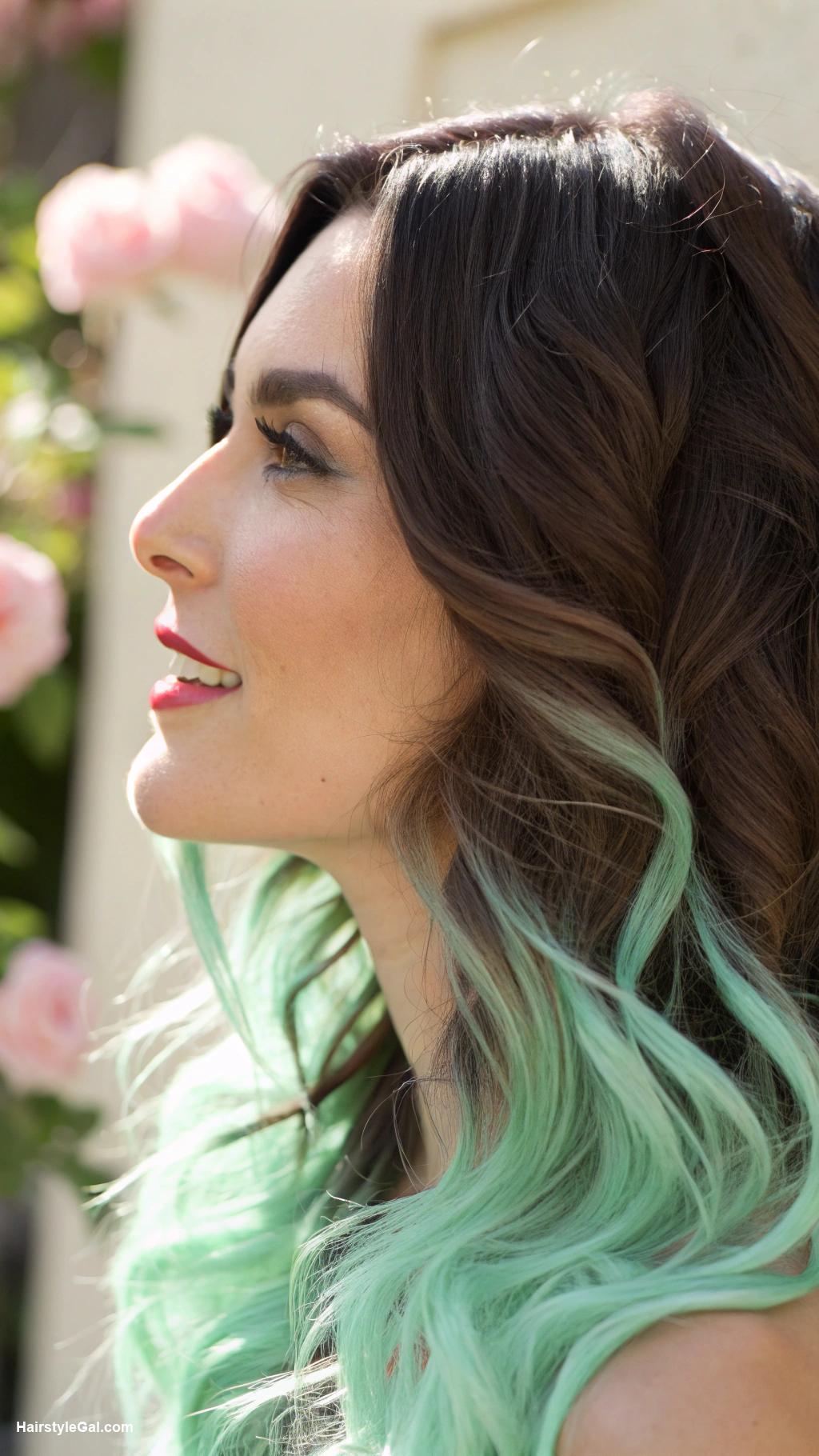 hair color ideas Mint Green Tips