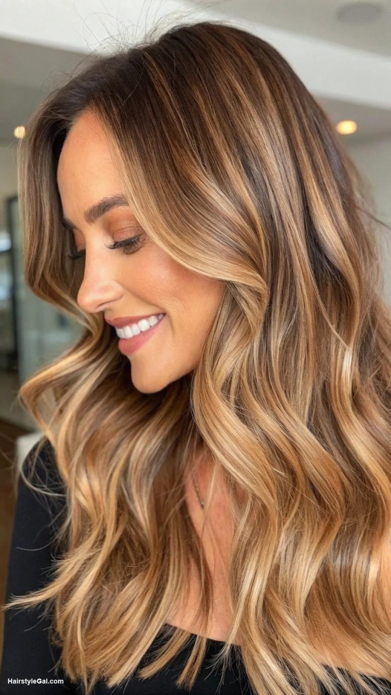 hair highlights ideas Chunky caramel balayage tips